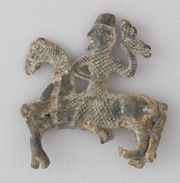 Metal figure on horseback